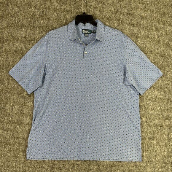 Ralph Lauren Polo Shirt Mens XXL Blue Pima Cotton Peru‎ Business Casual Golf - Picture 1 of 8